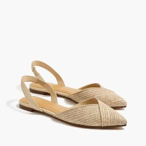 J. Crew Factory Cream and Tan Flats with Elegant Design
